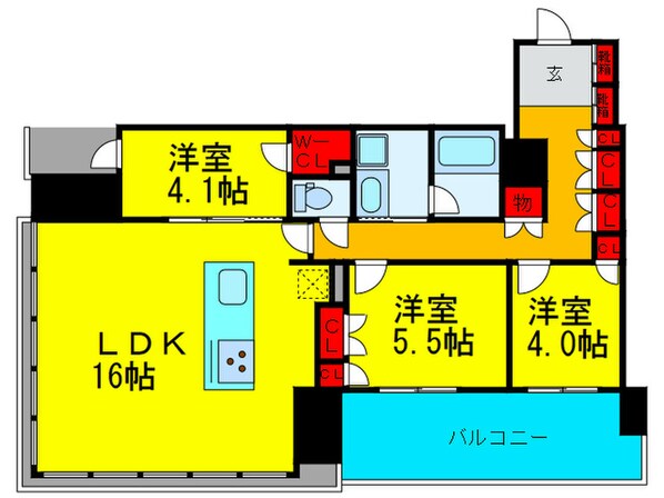 ＲＪＲ堺筋本町タワー(401)の物件間取画像